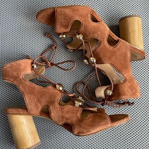 REBECCA MINKOFF Adiv Ghillie Caged Sandals, EUC